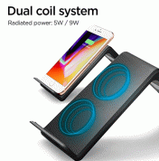 Spigen Dual Coil Fast Wireless Charger Stand F303W - поставка (пад) за безжично зареждане за QI съвместими смартфони (черен) 4