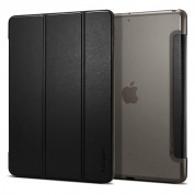 Spigen Case Smart Fold - кожен кейс и поставка за iPad 7 (2019), iPad 8 (2020), iPad 9 (2021) (черен)