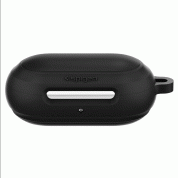 Spigen Silicone Fit Case - силиконов калъф с карабинер за Samsung Galaxy Buds Plus, Samsung Galaxy Buds (черен) 7