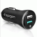 Spigen Qualcomm Quick Charge 3.0 Car Charger - зарядно за кола с технология за бързо зареждане с 2 USB изхода (QC3.0 + 5V / 2.4A) (черен) 1
