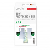 4smarts 360° Premium Protection Set - тънък силиконов кейс и стъклено защитно покритие с извити ръбове за дисплея на Oppo Find X2 (прозрачен) 1