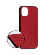 Audi Leather Hard Case - кожен кейс за iPhone 11 Pro Max (червен) 2