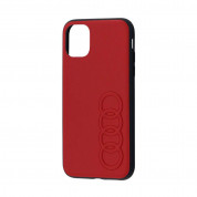 Audi Leather Hard Case - кожен кейс за iPhone 11 Pro Max (червен)