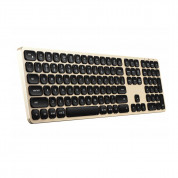 Satechi Aluminum Wireless Keyboard with Numeric Keypad - качествена алуминиева безжична блутут клавиатура за Mac (златист)