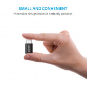 Anker USB-C Male to Micro USB Female Adapter - адаптер от microUSB женско към USB-C мъжко за мобилни устройства с USB-C порт (черен) (2 броя) 2
