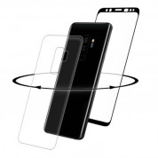 Eiger 3D 360 Screen Protector Back and Front Glass - калени стъклени защитни покрития за дисплея и задната част на Samsung Galaxy S9 Plus (черен-прозрачен)