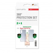 4smarts 360° Premium Protection Set - тънък силиконов кейс и стъклено защитно покритие с извити ръбове за дисплея на Oppo Find X2 Pro (прозрачен) 1