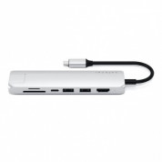 Satechi USB-C Aluminum Slim Multiport - мултифункционален хъб за свързване на допълнителна периферия за компютри с USB-C (сребрист) 1