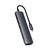 Satechi USB-C Aluminum Slim Multiport - мултифункционален хъб за свързване на допълнителна периферия за компютри с USB-C (тъмносив) 2