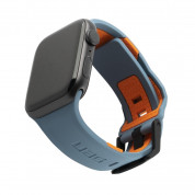Urban Armor Gear Civilian Strap - изключително здрава силиконова каишка за Apple Watch 42мм, 44мм, 45мм, Ultra 49мм (син-оранжев)