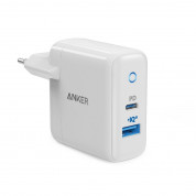 Anker PowerPort PD+ 2 USB-C 33W Wall Charger - захранване за ел. мрежа с USB-A изход и USB-C (PD) изход (бял) 
