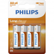 Philips Longlife R6 AA (E) - комплект 4 броя устойчиви батерии