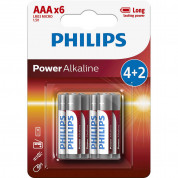 Philips Power Alkaline LR03 AAA (E) Mignon - промо комплект 6 броя ултра-устойчиви батерии