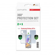 4smarts 360° Protection Set Limited Cover - тънък силиконов кейс и стъклено защитно покритие за дисплея на Samsung Galaxy A21s (прозрачен) 1