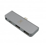 A-solar Xtorm XC204 USB-C Hub 4-in-1 4K HDMI, USB-C, USB-A & 3.5 mm - мултифункционален хъб за свързване на допълнителна периферия за MacBook и устройства с USB-C (тъмносив)