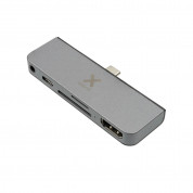 A-solar Xtorm XC205 USB-C Hub 5-in-1 4K HDMI, USB-C, SD, microSD & 3.5 mm - мултифункционален хъб за свързване на допълнителна периферия за MacBook и устройства с USB-C (тъмносив)