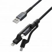 Nomad Kevlar USB-A to Universal Cable - здрав кевларен кабел за устройства с Lightning, microUSB и USB-C порт (30 см) (черен) 1