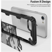 Ringke Fusion X Case - хибриден удароустойчив кейс за iPhone SE (2022), iPhone SE (2020), iPhone 8, iPhone 7 (черен-камуфлаж) 2