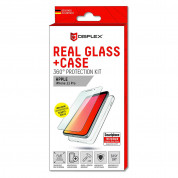 Displex Real Glass 10H Protector 2D with TPU Case - комплект силиконов калъф и калено стъклено защитно покритие за дисплея на iPhone 11 Pro (прозрачен)