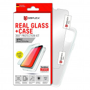 Displex Real Glass 10H Protector 2D with TPU Case - комплект силиконов калъф и калено стъклено защитно покритие за дисплея на iPhone 11 Pro Max (прозрачен)