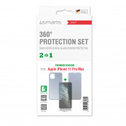 4smarts 360° Premium Protection Set - хибриден удароустойчив кейс и стъклено защитно покритие за дисплея на iPhone 11 Pro Max (прозрачен) 2