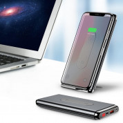 Baseus Qi Wireless Charger 15W Power Bank 10000mAh (WXHSD-D01) - външна батерия с USB и USB-C изходи и с технология за безжично зареждане (черен) 10