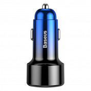 Baseus Dual USB QC 3.0 Car Charger 45W CCMLC20A-03 - зарядно за кола с два USB изхода и технология за бързо зареждане (син) 1