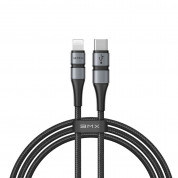 Baseus BMX Double-Deck USB-C to Lightning Cable PD 18W (CATLSJ-BG1) - MFI сертифициран USB-C към Lightning кабел за Apple устройства с Lightning порт (180 см) (черен)