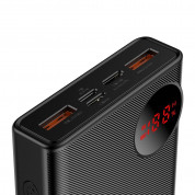 Baseus Mulight Power Bank with Digital Display Quick Charge 45W (PPMY-A01) - външна батерия 20000 mAh с 2xUSB-A и USB-C изходи за зареждане на смартфони и таблети (черен) 1