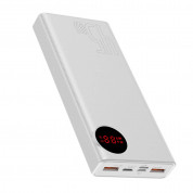 Baseus Mulight Power Bank with Digital Display Quick Charge 45W (PPMY-A02) - външна батерия 20000 mAh с 2xUSB-A и USB-C изходи за зареждане на смартфони и таблети (бял) 2