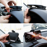 Baseus Mouth Car Holder Dashboard Clamp (SUDZ-01) - поставка за таблото на кола за смартфони с дисплеи от 3.5 до 7 инча (черен) 10