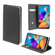 4smarts Flip Case URBAN Lite - кожен калъф с поставка и отделение за кр. карта за Samsung Galaxy A21s (черен)