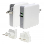 4smarts 3in1 Charger HyperVolt with Wireless Power Bank - захранване за ел. мрежа с два USB изхода, външна батерия и безжично зареждане (бял) 4
