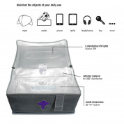 MyGuard Universal Sterilizer Device XXL - чанта с UV стерилизатор за мобилни устройства до 11 инча (сив) 2