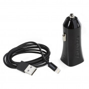 Energizer Dual USB Car Charger 3.4A with MFI Lightning Cable - зарядно за кола с 2xUSB изходa (3.4A) и Lightning кабел за iPhone, iPad и iPod с Lightning порт (черен) 1