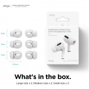 Elago Airpods Pro Earbuds Cover Plus Tips - антибактериални силиконови калъфчета с вградени тапички за Apple Airpods Pro (6 чифта) (бял) 8