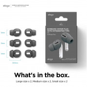 Elago Airpods Pro Earbuds Cover Plus Tips - антибактериални силиконови калъфчета с вградени тапички за Apple Airpods Pro (6 чифта) (сив) 8
