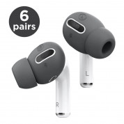 Elago Airpods Pro Earbuds Cover Plus Tips - антибактериални силиконови калъфчета с вградени тапички за Apple Airpods Pro (6 чифта) (сив)