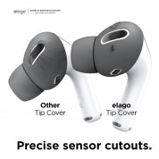Elago Airpods Pro Earbuds Cover Plus Tips - антибактериални силиконови калъфчета с вградени тапички за Apple Airpods Pro (6 чифта) (сив) 2