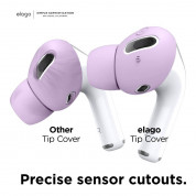 Elago Airpods Pro Earbuds Cover Plus Tips - антибактериални силиконови калъфчета с вградени тапички за Apple Airpods Pro (6 чифта) (лилав) 1