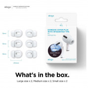 Elago Airpods Pro Earbuds Cover Plus Tips - антибактериални силиконови калъфчета с вградени тапички за Apple Airpods Pro (6 чифта) (бял-фосфор) 8