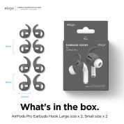Elago Airpods Pro Earbuds Hooks - антибактериални силиконови калъфчета с вградени кукички за Apple Airpods Pro (4 чифта) (сив) 8