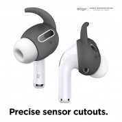 Elago Airpods Pro Earbuds Hooks - антибактериални силиконови калъфчета с вградени кукички за Apple Airpods Pro (4 чифта) (сив) 5