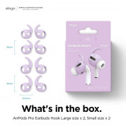 Elago Airpods Pro Earbuds Hooks - антибактериални силиконови калъфчета с вградени кукички за Apple Airpods Pro (4 чифта) (лилав) 7