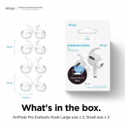 Elago Airpods Pro Earbuds Hooks - антибактериални силиконови калъфчета с вградени кукички за Apple Airpods Pro (4 чифта) (бял-фосфор) 8