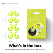 Elago Airpods Pro Earbuds Hooks - антибактериални силиконови калъфчета с вградени кукички за Apple Airpods Pro (4 чифта) (жълт-фосфор) 7