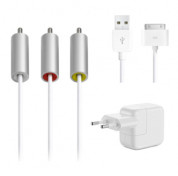 Apple composite AV cable for iPhone, iPad, iPod with power adaptor 2