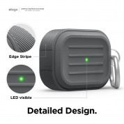 Elago AirPods Pro Armor Hang Case - удароустойчив силиконов калъф с карабинер за Apple Airpods Pro (тъмносив) 4