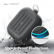 Elago AirPods Pro Armor Hang Case - удароустойчив силиконов калъф с карабинер за Apple Airpods Pro (тъмносив) 2