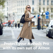 Elago AirPods Pro Armor Hang Case - удароустойчив силиконов калъф с карабинер за Apple Airpods Pro (светлосив) 5